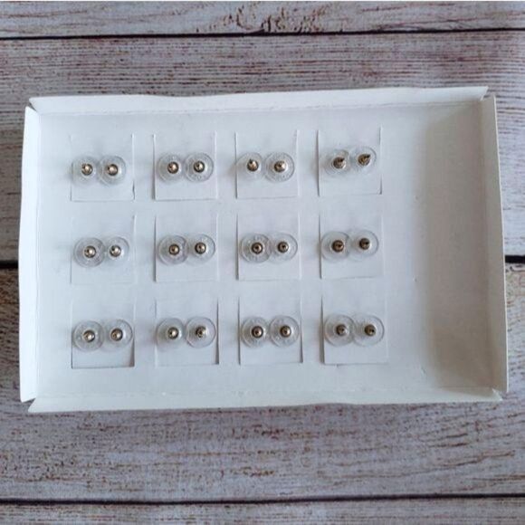 LOFT 12 Days of Gifting Stud Earring Gift Set Holiday Christmas Gold Tone Stones - Picture 5 of 9